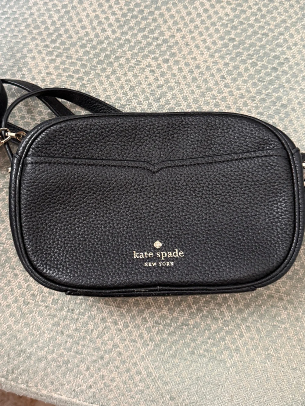 kate spade Kourtney Camera Bag Black Pebbled Leather Crossbody